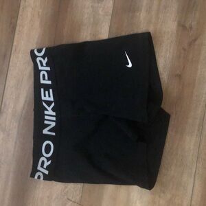 Nike Black Athletic Shorts with White Logo